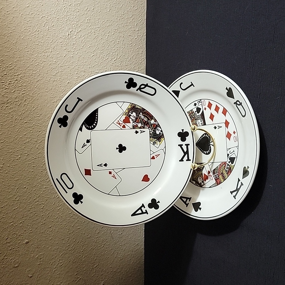 Garden Ridge Set Of Two  Playing Cards Appetizer Plates
